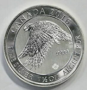 2016 1 1/2�I���X .999 �V���o�[ �J�i�f�B�A�� �z���C�g �t�@���R�� $8 # 1282