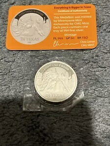 CMG Mint Everything Is Bigger In TEXAS �V���o�[ .999 1�I���X ���E���h �R�C�� COA�t��