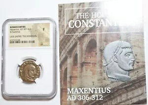 MAXENTIUS ���[�}�c�� AD 307-312 �Ñ�R�C�� NGC �t�@�C�� COA �F��