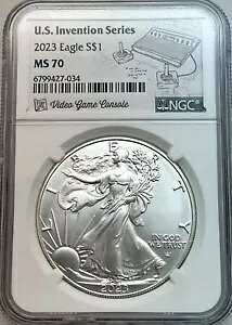 2023 �č������V���[�Y �r�f�I �Q�[�� �R���\�[�� Silver Eagle NGC MS 70(Atari)