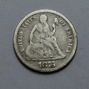���A �x�^�[�f�C�g 1875 SEATED LIBERTY DIME �V���o�[ �R�C�� 10c�A�x�^�[�f�C�g