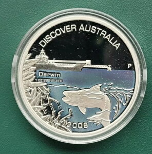 2008 DISCOVER AUSTRALIA Landmarks DARWIN 1 �I���X �V���o�[ �v���[�t �R�C�� ���� COA �t��