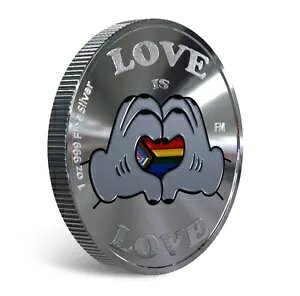 LOVE IS LOVE CONTRIBUTEDTO THE LGBTQ COMMUNITY 1�I���X 999 �V���o�[�R�C��/���E���h COLORIZ