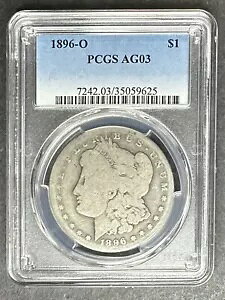 1896-O ���[�K�� �_���[ PCGS AG-03 ���[�{�[���A3 �_�w���� $5 �I�t!!