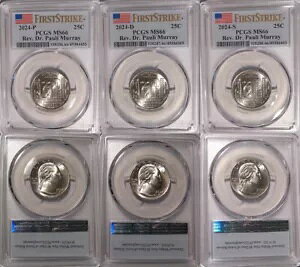 2024 PDS Rev Dr Pauli Murray 25c PCGS MS66 �A�����J���q�N�H�[�^�[ �t�@�[�X�g�X�g���C�N