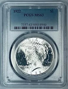 1922 s[X Vo[ 1 h RC PCGS MS 63