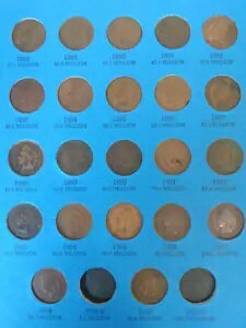 INDIAN HEAD CENT 1888-1909 22 �قȂ���t�̃y�j�[ �R�C�� �R���N�V���� + �A���o�� MHX