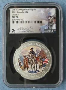 2021 Cook Is $2 Life of George Washington General - NGC MS 70 1/2 �I���X �V���o�[ 7K