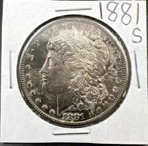 1881 S $1 �����K�� �V���o�[ �_���[ �R�C�� �`���C�X AU UNC �g�[���\�ʂɂ���