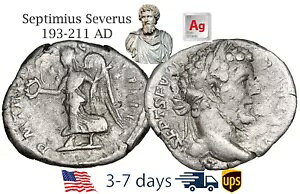 古代ローマ帝国コイン シルバー デナリウス セプティミウス セウェルス 193 〜 211 AD #21328