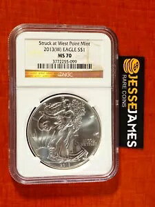 2013 (W) $1 �A�����J�� �V���o�[ �C�[�O�� NGC MS70 ���E�G�X�g �|�C���g �~���g �u���E�� ���x���œ���