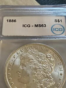 1886 P �����K�� �V���o�[�_���[ Icg MS63