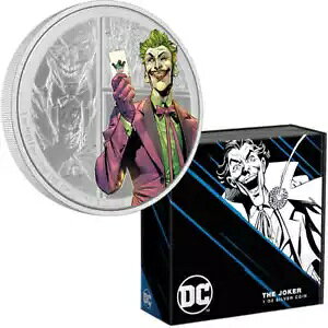 DC ヴィランズ ジョーカー 1 オンス .999 シルバー $2 プルーフ 2023 COA SKU:OPC145