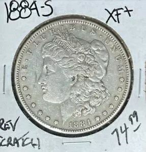 1884-S ���[�K�� �V���o�[ �h�� ~ XF+ REV SCRATCH ~NICE COIN~