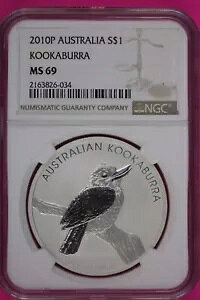 2010 MS 69 シルバーワライカワセミ オーストラリア NGC 認定 グレーデッド オーセンティック スラブ 1085
