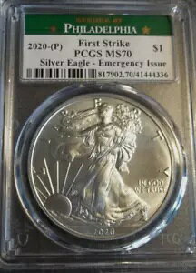 PCGS 2020 P �A�����J�� �V���o�[ �C�[�O�� �h�� �O���[�� ���x�� MS-70 �t�@�[�X�g �X�g���C�N