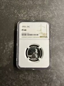 BCG 1955 ���V���g�� �V���o�[ �N�H�[�^�[ 25C NGC �F�� PF68 �j�A�J���I �i�C�X�R�C��!!