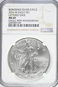 2016 W �V���o�[ �A�����J�� �C�[�O�� �o�[�j�b�V���h - ���^�[�h �G�b�W 30th Ann NGC MS69