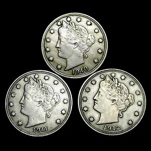 1910 1911 1912 リバティ V ニッケル ロット ---- ナイス コイン ロット ---- #WN415