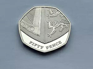 Simply-Coins~ 2021 PROOF 50P FIFTY 50 PENCE SHIELD COIN �v���[�t