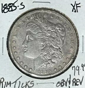 1885-S ���[�K�� �V���o�[ �h�� ~ XF - OBV/REV �̃��� �e�B�b�N ~ �f�G�ȃR�C��