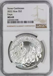 2022 NGC �j�E�G $2 �k���_�t���C�� 1 �I���X 999 �V���o�[ �R�C�� MS69 -�~���g 5,000-