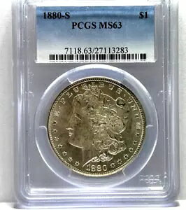1880-S ���[�K�� �V���o�[ �_���[�APCGS �O���[�f�B���O�ɂ�� MS-63 �Ƃ��ăO���[�f�B���O
