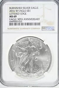 2016 W �V���o�[ �A�����J�� �C�[�O�� �o�[�j�b�V���h - ���^�[�h �G�b�W 30th Ann NGC MS69
