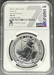 2020 �C�M���X �u���^�j�A ���W�A�� �T���o�[�X�g NGC MS-69�A3 �_�w���� $5 �I�t!