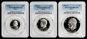 1976-S 25C�A50C�A$1 �A�C�N �V���o�[ �o�C�Z���e�j�A�� �Z�b�g PCGS PR69DCAM - 3 �R�C��!