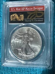2021 $1 �A�����J�� �V���o�[ �C�[�O�� 1�I���X PCGS MS70 FS 1/1000 Thomas Cleveland GEM ??