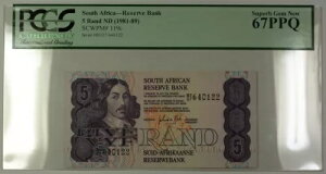 (1981-89) ���t�Ȃ� ��A�t���J 5 �����h���� SCWPM# 119c PCGS GEM 67 PPQ