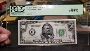 Fr.2101-H $50 DGS 1928 A �Z���g���C�X�A�M������s�� PCGS GEM 65 PPQ