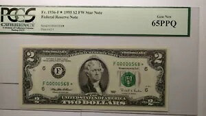 �_���l1936-F* 1995 $2 FW �X�^�[�m�[�g �A�M������s�m�[�g PCGS �W�F�� �V�i 65PPQ********