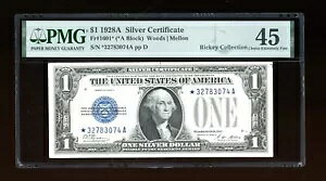 DBR 1928-A $1 Vo[ t@j[obN X^[ Fr. 1601* PMG 45 VA *32783074A