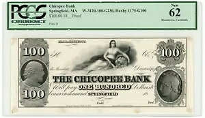 18XX �}�T�`���[�Z�b�c�B�X�v�����O�t�B�[���h�̃`�R�s�[��s $100 �������� PCGS 62