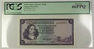 (1975) ���t�Ȃ� ��A�t���J 5 �����h���� SCWPM# 111c PCGS �W�F�� �V�i 66 PPQ