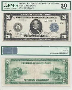 1914 �N $20 �A�M������s�� F-1011c PMG VF-30