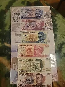 Carpeta De Billes De M?xicoA10,20,50,100,200,500 SERIE A 6 pzs Sin Circular