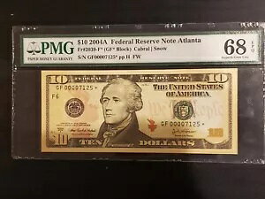 2004A $10 連邦準備銀行 *STAR* note-fr.2039-F*-(9,600 部印刷) PMG 68EPQ