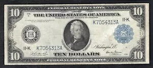 FRB 945 1914 $10 FRN FEDERAL RESERVE note eLTXB_X BURKE GLASS *37 m* VF