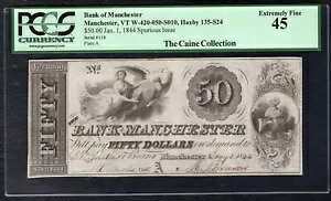 1844�N $50 �}���`�F�X�^�[�E�o�[�����g��s����x�ꎆ�� PCGS �ɍ�-45