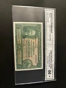 1945 ポルトガル モザンビーク 5 エスクード ジェム 66 PIC #94 上位なし c.g.a.graded