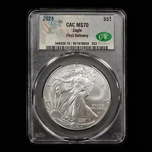 2024 $1 �V���o�[ �C�[�O������[�i - CAC �O���[�h MS70 - �t�@�E���_�[�Y �G�f�B�V���� �X���u