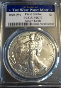 PCGS 2020 W �A�����J�� �V���o�[ �C�[�O�� �h�� �E�G�X�g �|�C���g ���x�� MS-70