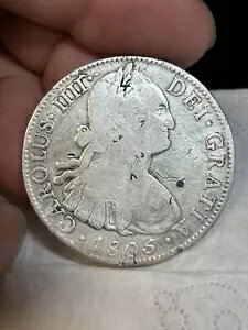 1805 月 TH メキシコ 8 レアル銀貨 みじん切り