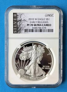 2010 W Eagle $1 Dollar ���������[�X PF70 Ultra Cameo 1OZ�B�㎿�V���o�[�R�C�� NGC