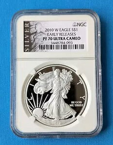 2010 W Eagle $1 Dollar ���������[�X PF70 Ultra Cameo 1OZ�B�㎿�V���o�[�R�C�� NGC