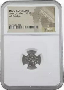 Azes II Silver Drachm - NGC �F��V���o�[ �}�W �R�C���̗�