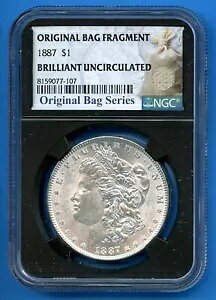 1887 P NGC モルガン ドル シルバー 米国造幣局未流通 BU コインバッグの破片 1885-O